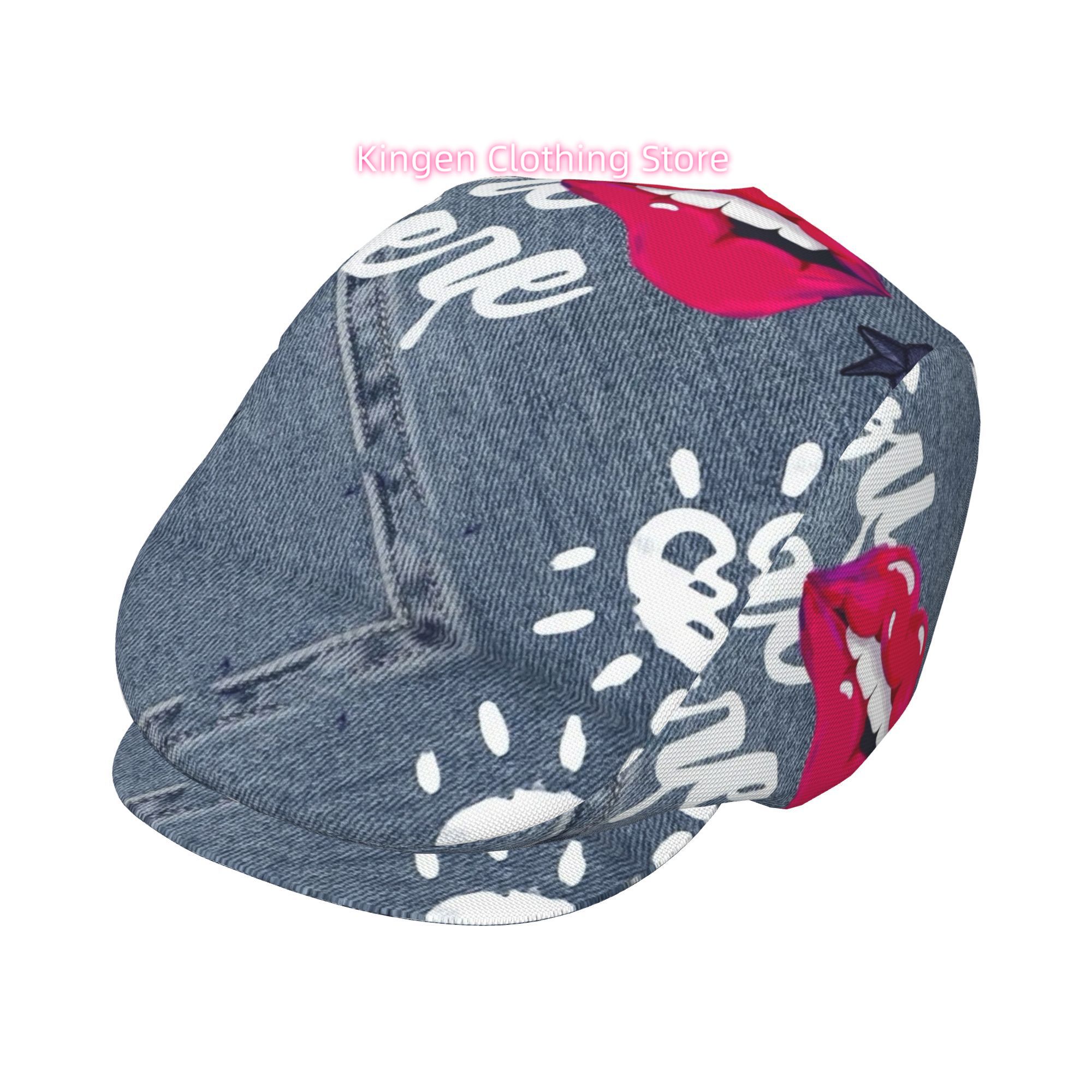 1pc Red Lips on All-over Print - Newsboy Cap Ivy review and price