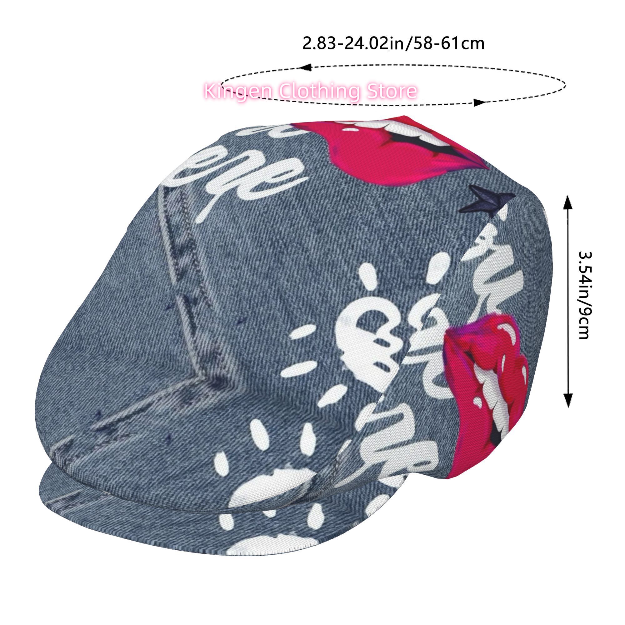 1pc Red Lips on All-over Print - Newsboy Cap Ivy review and price