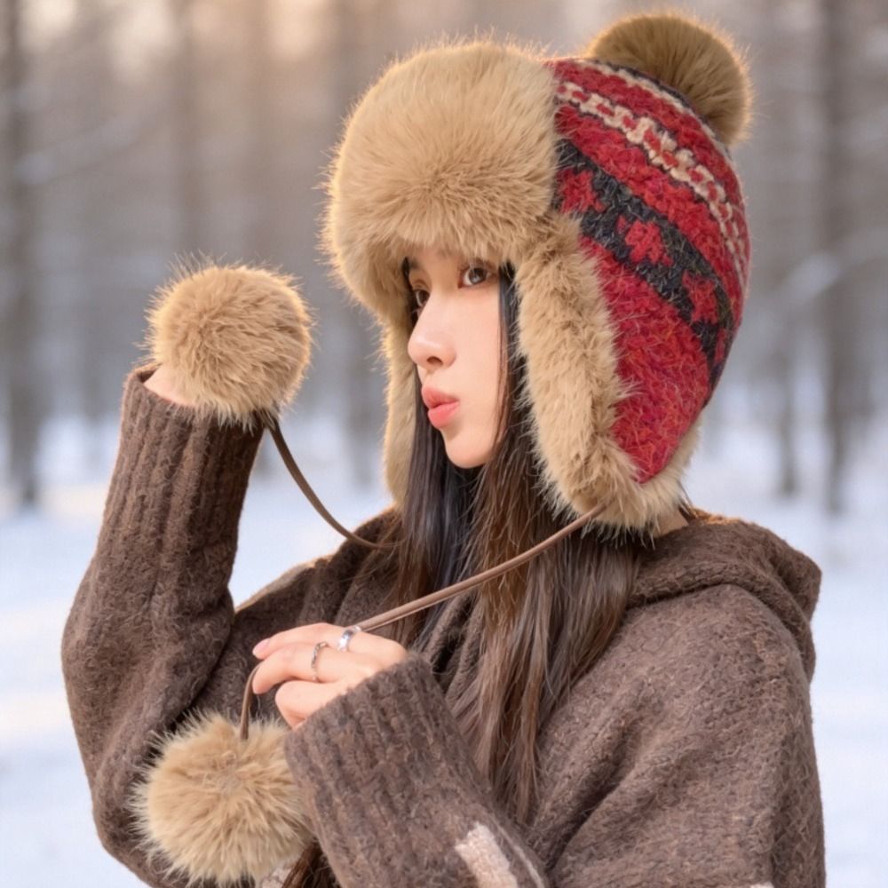 Stylish Polyester Knitted Trap - Trapper Hat Ear Flap review and price