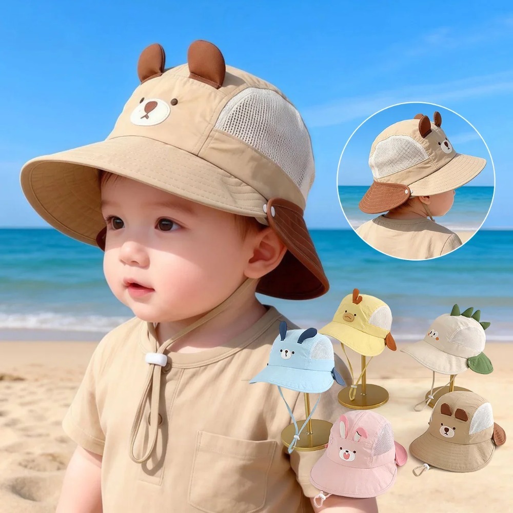 Cute Cartoon Baby Beach Hat wi - Bucket Hat Cotton review and price